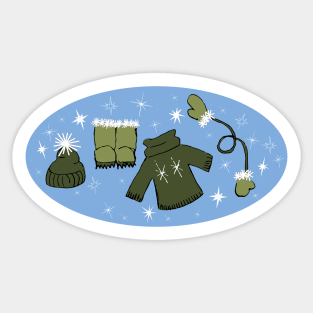 Winter weather snow lover gear cartoon illustration Sticker